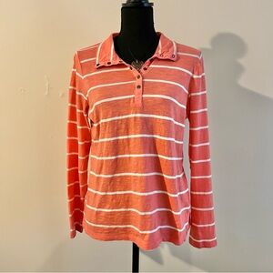 Long Sleeve Striped Henley Top